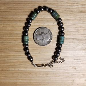 Sterling pearl and turquoise bracelet